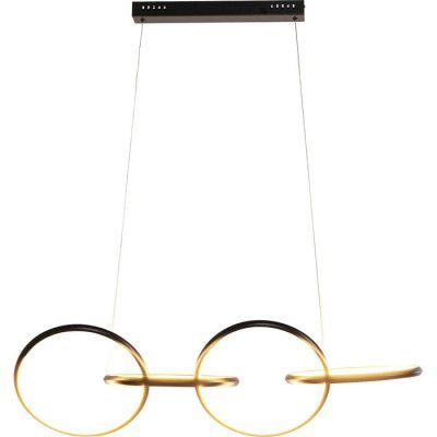 KARE DESIGN Galaxy taklampa, LED, dimbar, höjdjusterbar - svart aluminium och mässingsstål