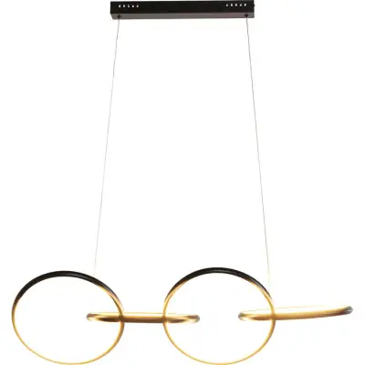 KARE DESIGN Galaxy taklampa, LED, dimbar, höjdjusterbar - svart aluminium och mässingsstål