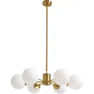 KARE DESIGN Heavenly Gold taklampa - vitt glas och m&auml;ssing st&aring;l