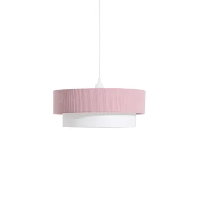 KAVE HOME Bianella taklampa - vit bomull och rosa sammet