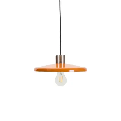 KAVE HOME Nuvira taklampa - orange och ljusgrå borstad metall