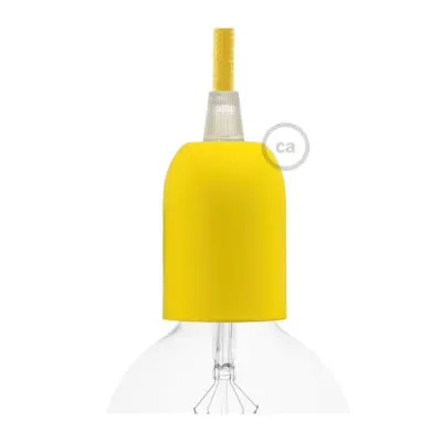 Kit halvsfärisk lamphållare E27 gul