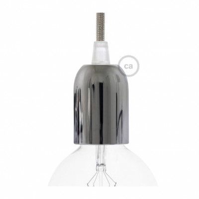 Kit halvsfärisk lamphållare E27 krom