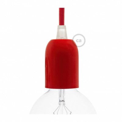 Kit halvsfärisk lamphållare E27 röd