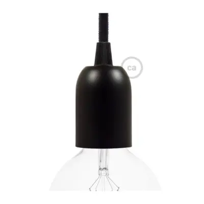 Kit halvsfärisk lamphållare E27 svart