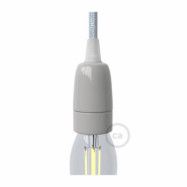 Kit lamphållare E14 i porslin grå