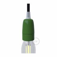 Kit lamphållare E14 i porslin grön