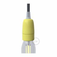 Kit lamphållare E14 i porslin gul