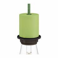 Kit lamphållare E27 halv gängad med dold dragavlastare ljusgrön