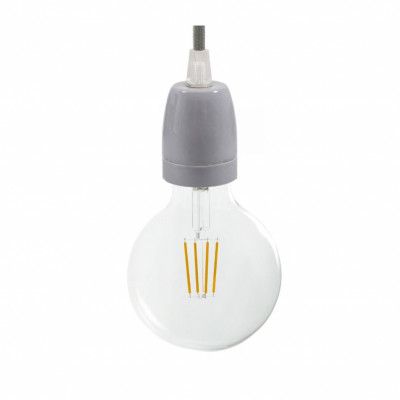 Lamphållare E27 i porslin grå