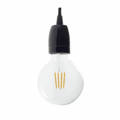 Lamphållare E27 i porslin svart