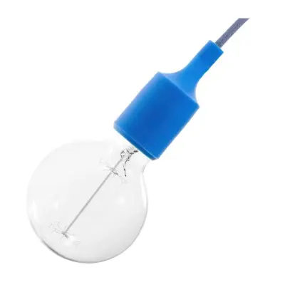 Kit lamphållare E27 i silikon blå