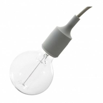 Kit lamphållare E27 i silikon grå