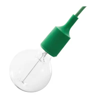 Kit lamphållare E27 i silikon grön
