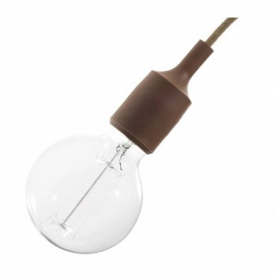 Kit lamphållare E27 i silikon kaffe