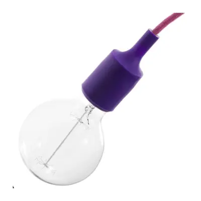 Kit lamphållare E27 i silikon lila