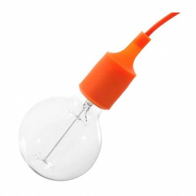 Kit lamphållare E27 i silikon orange