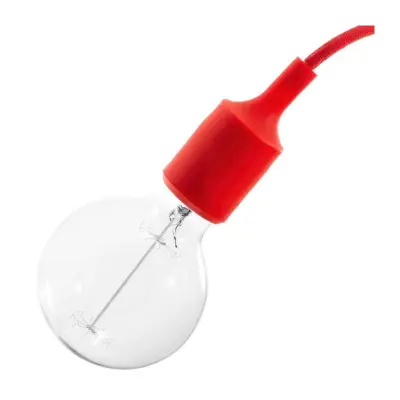 Kit lamphållare E27 i silikon röd