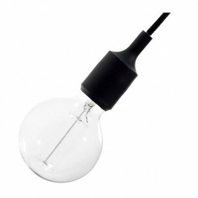 Kit lamphållare E27 i silikon svart