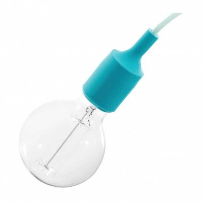 Kit lamphållare E27 i silikon turkos