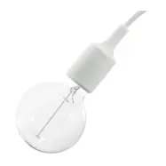 Kit lamphållare E27 i silikon vit