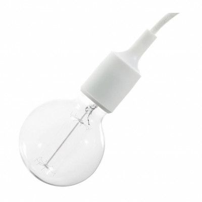 Kit lamphållare E27 i silikon vit
