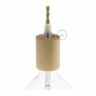 Kit lamphållare E27 i trä neutral