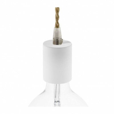 Kit lamphållare E27 i trä vit