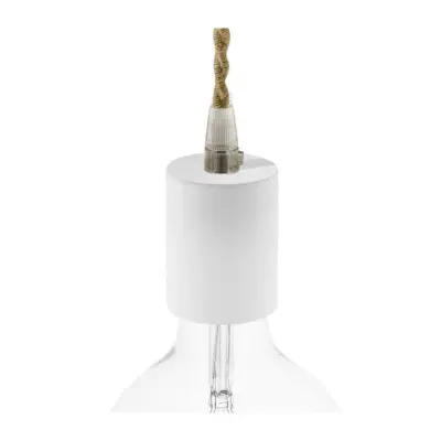 Kit lamphållare E27 i trä vit