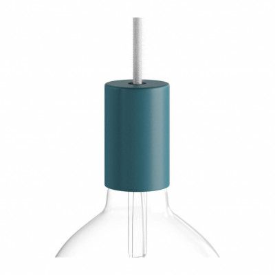 Kit lamphållare E27 Pastel i metall med dold dragavlastare petrol