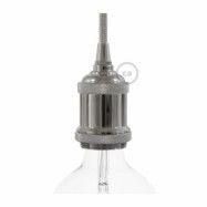 Kit vintage lamphållare E27 i aluminium krom