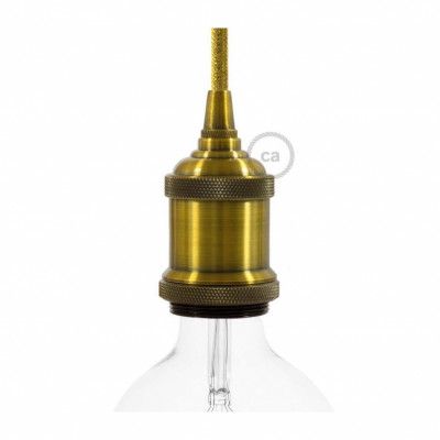 Kit vintage lamphållare E27 i aluminium mässing