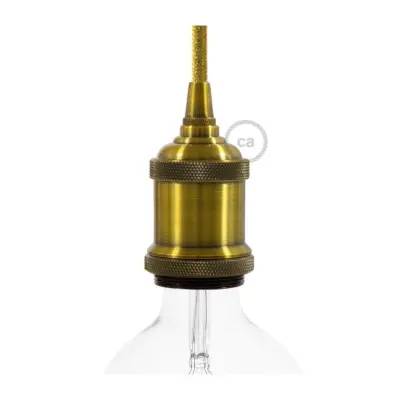 Kit vintage lamphållare E27 i aluminium mässing