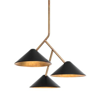 Konsthantverk - Grenverk 3 Taklampa Svart/Mässing