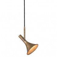 Konsthantverk - Megafon Vinkel Taklampa Raw Brass
