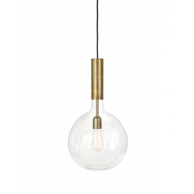 Konsthantverk - Rosdala Taklampa Ø30xH55 Raw Brass/Clear