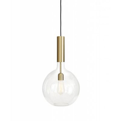 Konsthantverk - Rosdala Taklampa Ø30 H55 Slebet Mässing/Klar