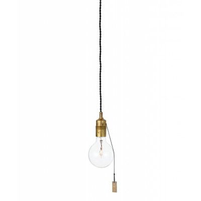 Konsthantverk - Singel Rå Mässing m/Brytar Taklampa