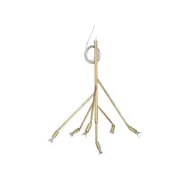 Kvist 6 taklampa, Mattborstad mässing 67,5cm