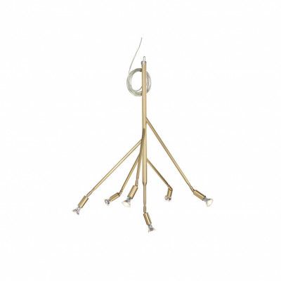 Kvist 6 taklampa, Mattborstad mässing 67,5cm