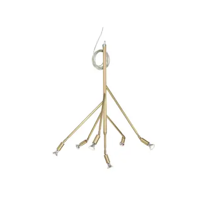 Kvist 6 taklampa, Mattborstad mässing 67,5cm