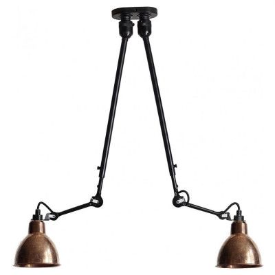 Lampe Gras - 302 Double Taklampa Svart/Raw Copper