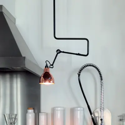 Lampe Gras 312 taklampa, svart/svart/koppar – DCW - Vardagsrum - Metall