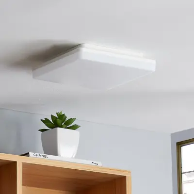 LED-taklampa Artin, 22 cm, vit, kantig, sensor Artin PRIOS - Badrum - Modern - Plast - Vinklad