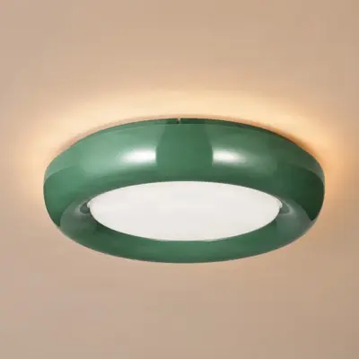 LED-taklampa Lennox, mörkgrön, 3-stegs dimbar, Ø 43 cm – Lindby - Vardagsrum - Modern - Metall - Med en ljuskälla