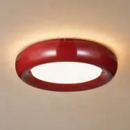LED-taklampa Lennox, röd, 3-stegs dimbar, Ø 43 cm – Lindby - Vardagsrum - Modern - Metall - Med en ljuskälla