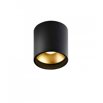 LIGHT-POINT - Solo 1 Round taklampa, svart/guld, dimbar