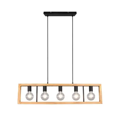 Lindby - Anahita 5 Taklampa Wood/Black