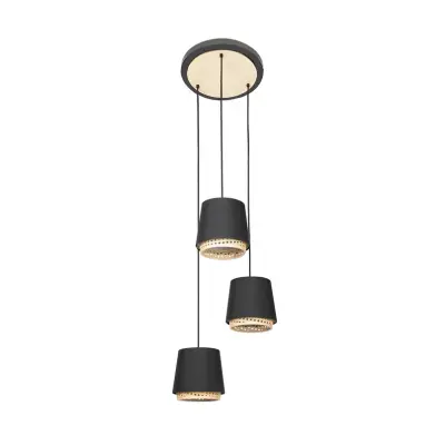 Lindby - Ananya 3 Round Taklampa Black