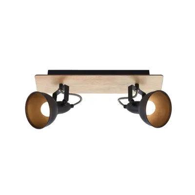 Lindby - Aylis 2 Plafond Black/Wood